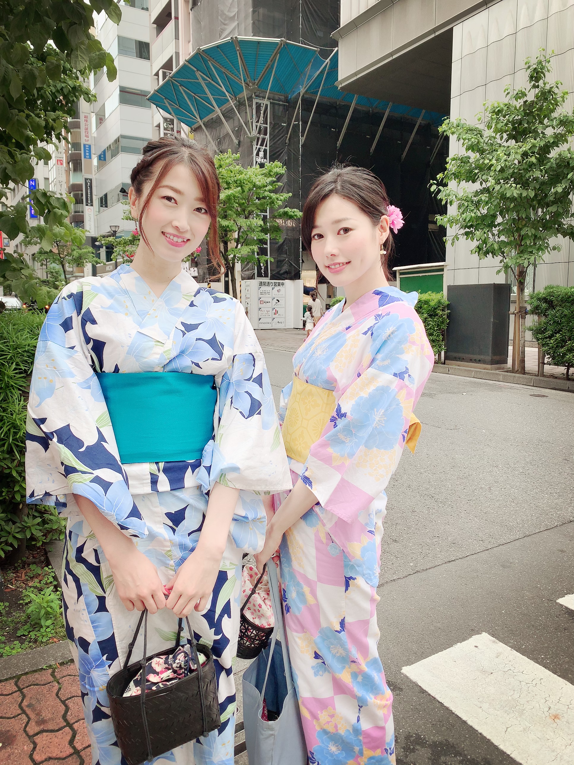 銀座の路地でも浴衣、可愛く撮れます〜(*^^*)