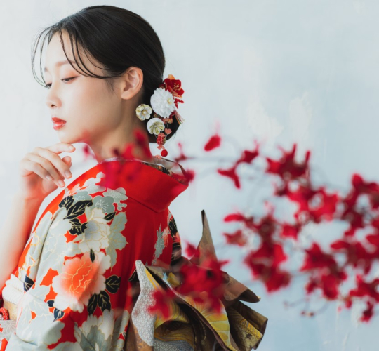 Kimono rental for the first shrine visit of the year in Asakusa